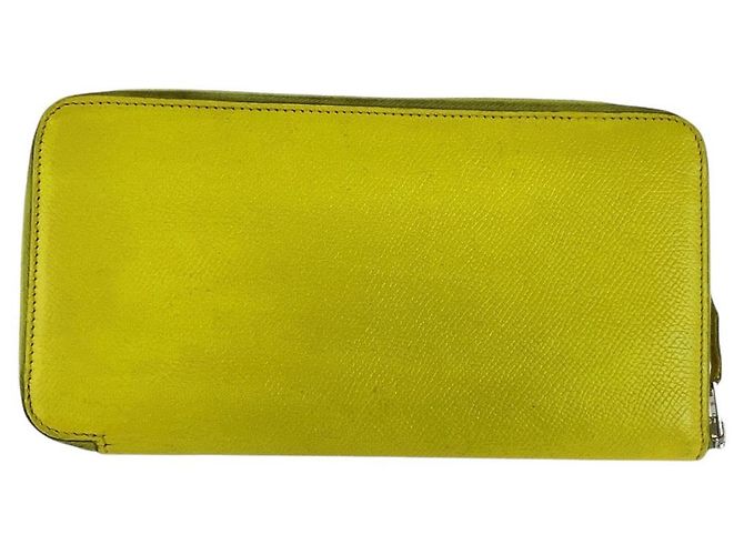 Portafoglio Long Azap Silk'in di Hermès Giallo Chiaro - vista 2