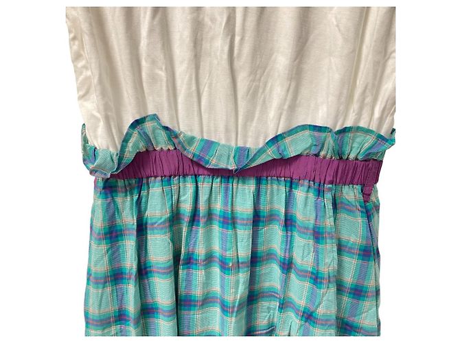 Autre Marque Vestido Largo Docking MUVEIL Blanco Verde - vista 2