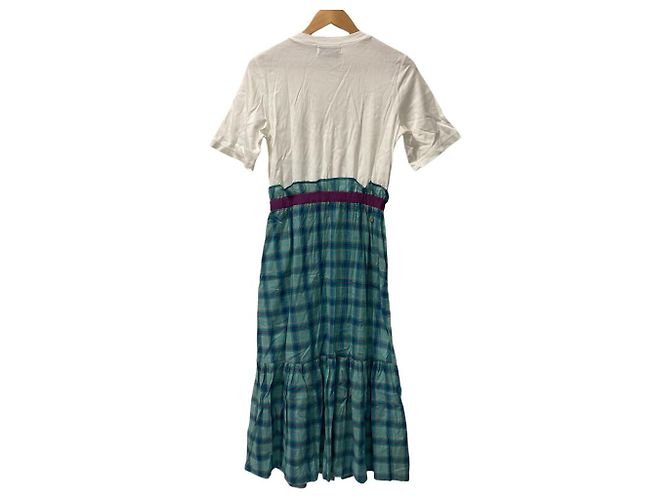 Autre Marque Vestido Largo Docking MUVEIL Blanco Verde - vista 3