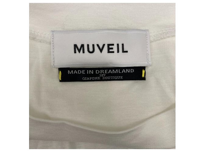 Autre Marque Vestido Largo Docking MUVEIL Blanco Verde - vista 6
