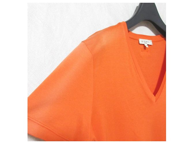 Autre Marque T-shirt a maniche corte con scollo a V Etro Arancione - vista 7