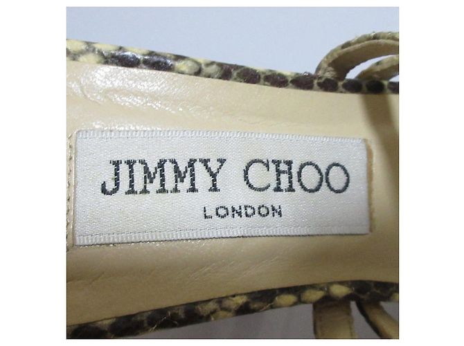 JIMMY CHOO Python High Heel Sandalen Braun Beige - Ansicht 12