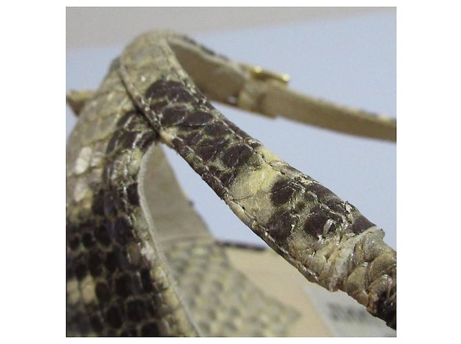 JIMMY CHOO Python High Heel Sandalen Braun Beige - Ansicht 17