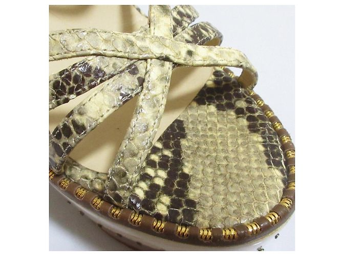 JIMMY CHOO Python High Heel Sandalen Braun Beige - Ansicht 4
