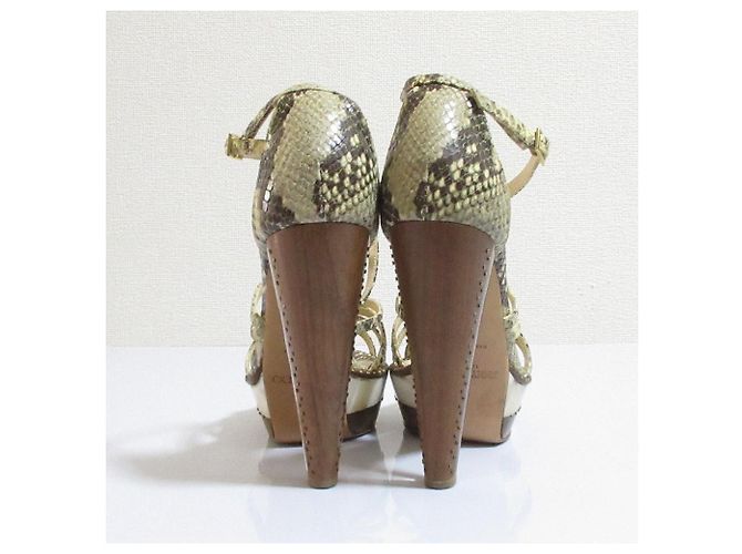 JIMMY CHOO Python High Heel Sandalen Braun Beige - Ansicht 7