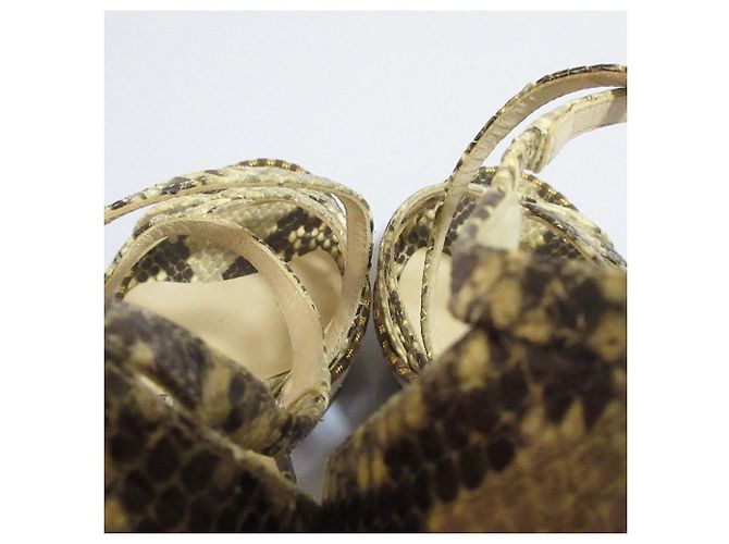JIMMY CHOO Python High Heel Sandalen Braun Beige - Ansicht 8