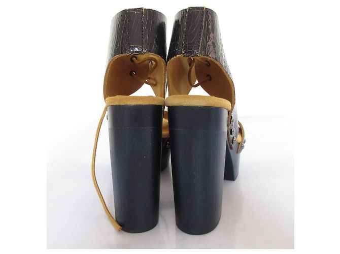 Jil Sander Navy Schnürsandalen aus Rissleder - Ansicht 5