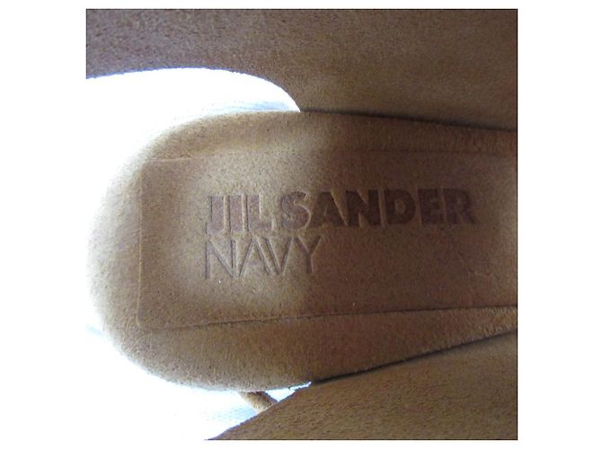 Jil Sander Navy Schnürsandalen aus Rissleder - Ansicht 8
