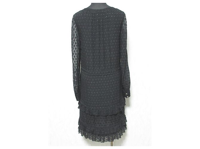 Seiden-Jacquard-Kleid Tory Burch Schwarz - Ansicht 2