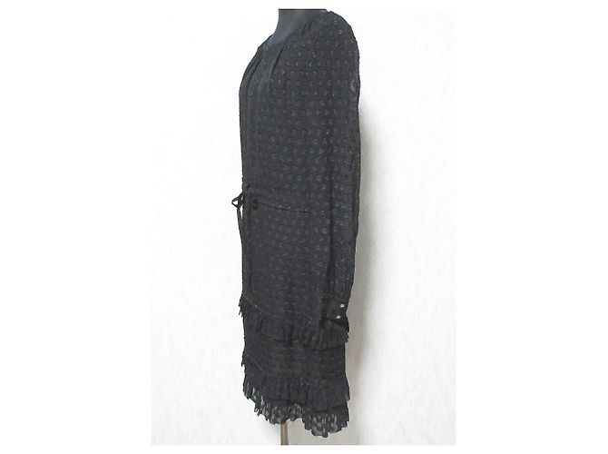 Seiden-Jacquard-Kleid Tory Burch Schwarz - Ansicht 3