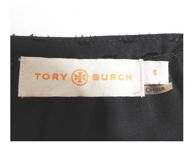 Seiden-Jacquard-Kleid Tory Burch Schwarz - Ansicht 6