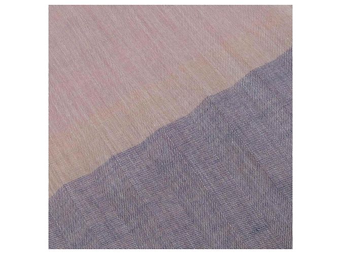 Stola Hermès Naoshima H713740T Rosa Bianco Blu Giallo - vista 4