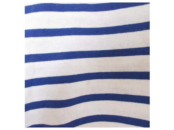 Autre Marque T-shirt a Manica Lunga a Righe Basche Le Minor Bianco Blu - vista 3
