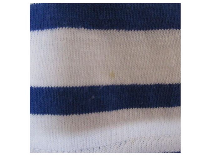 Autre Marque T-shirt a Manica Lunga a Righe Basche Le Minor Bianco Blu - vista 5