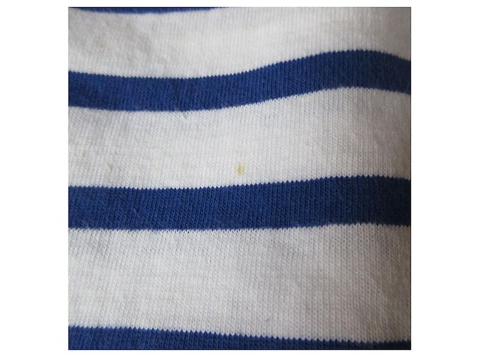 Autre Marque T-shirt a Manica Lunga a Righe Basche Le Minor Bianco Blu - vista 7