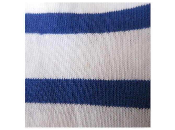 Autre Marque T-shirt a Manica Lunga a Righe Basche Le Minor Bianco Blu - vista 8