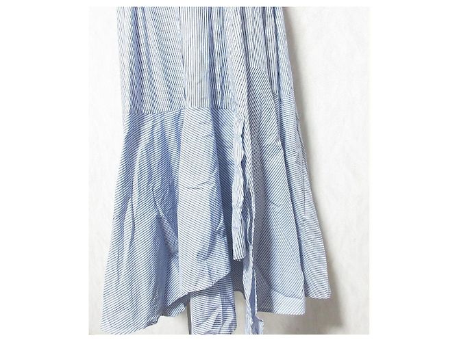 Autre Marque Couture Streifen Kleid Blau - Ansicht 5