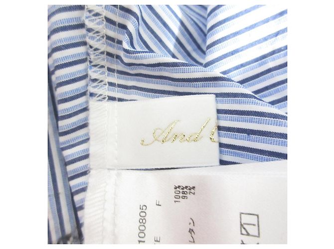Autre Marque Couture Streifen Kleid Blau - Ansicht 7