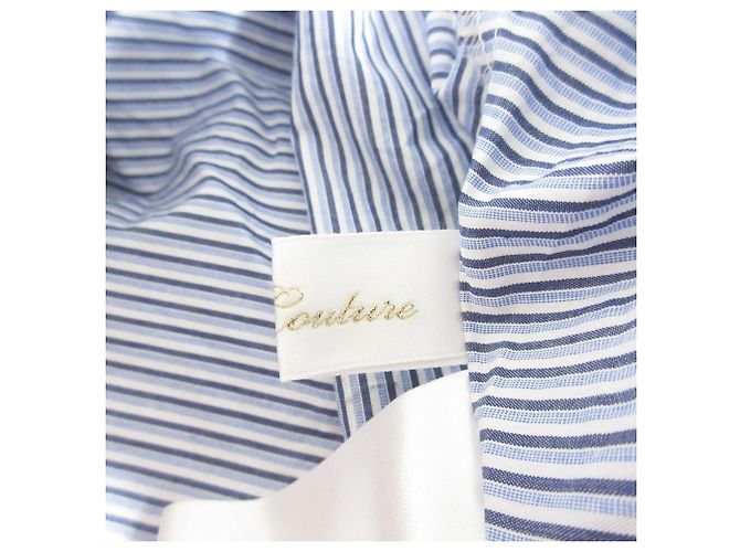 Autre Marque Couture Streifen Kleid Blau - Ansicht 8