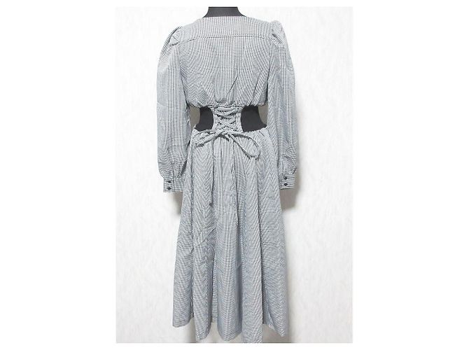 Autre Marque Vestido Largo Houndstooth Couture Negro - vista 2