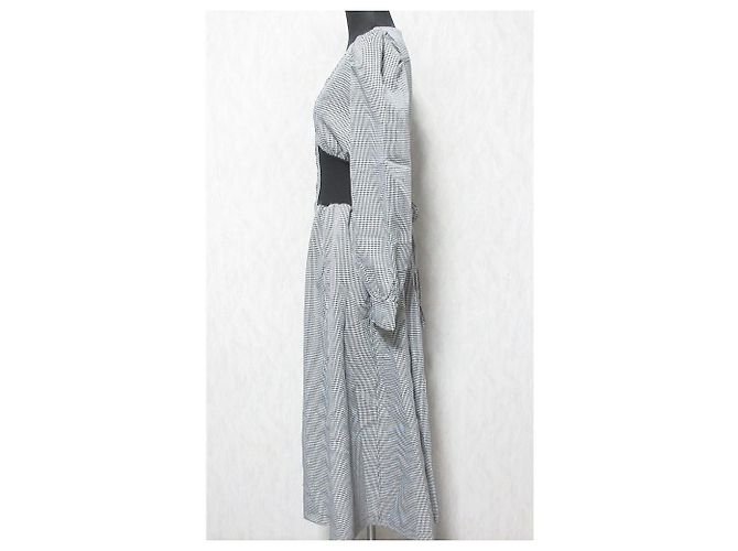 Autre Marque Vestido Largo Houndstooth Couture Negro - vista 3