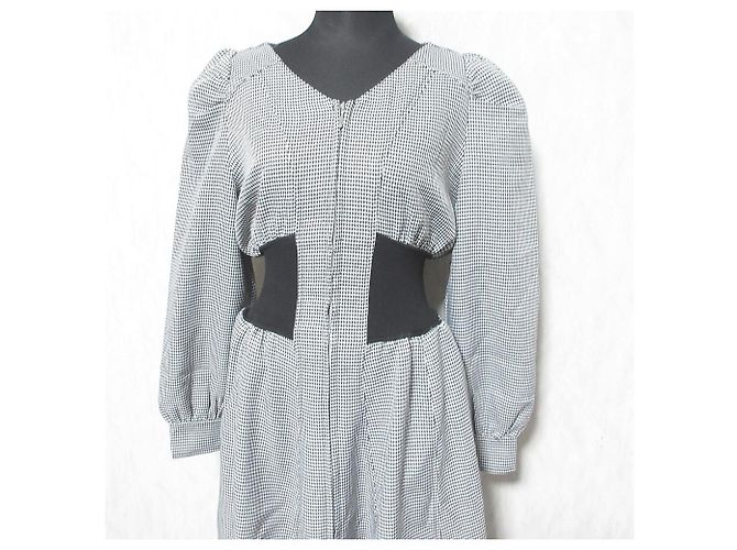 Autre Marque Vestido Largo Houndstooth Couture Negro - vista 4