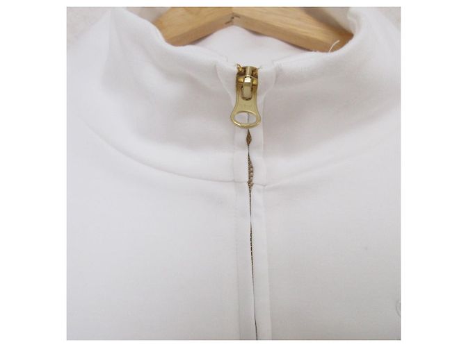 Autre Marque E Couture Cardigan Ricamato con Zip Pullover Giacca Bianco Bianco sporco - vista 3