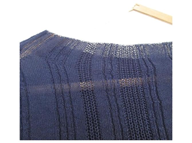 Autre Marque Rippstrickpullover Einfachheit Blau Marineblau - Ansicht 3