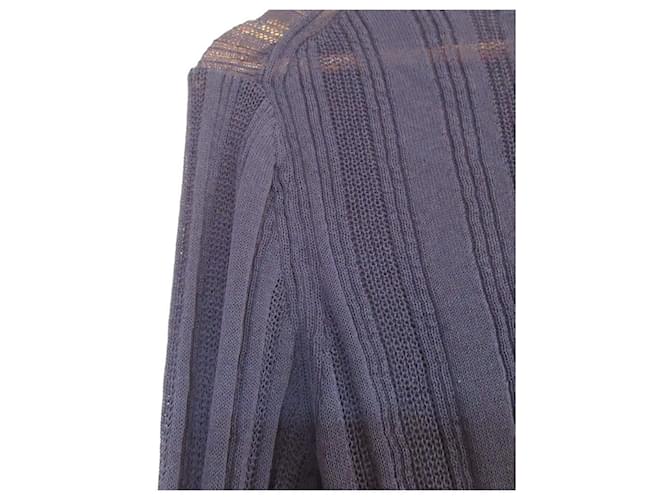 Autre Marque Rippstrickpullover Einfachheit Blau Marineblau - Ansicht 4