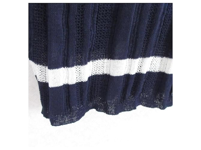 Autre Marque Rippstrickpullover Einfachheit Blau Marineblau - Ansicht 6