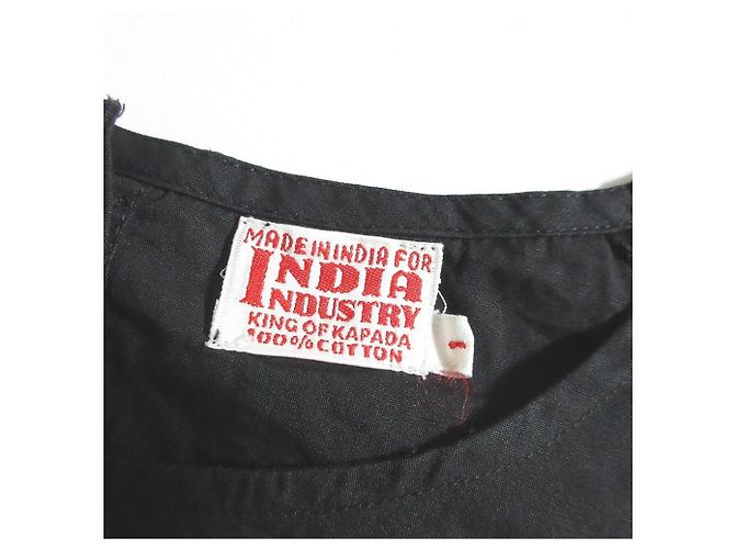 Autre Marque Vestido de algodón de la industria india Negro - vista 5