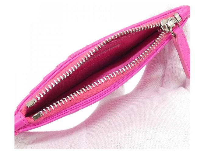 Tarjetero de cuero rosa Chanel - vista 7