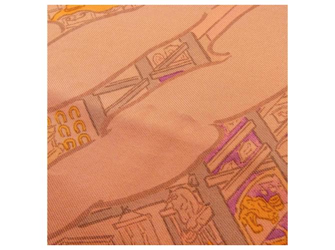 Silk In Hermès LES ARTISAN D'HERMES Sciarpa Quadrata Arancione - vista 3