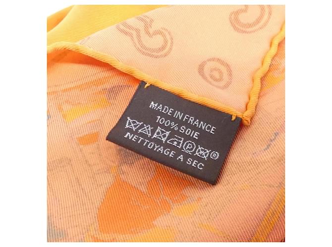 Silk In Hermès LES ARTISAN D'HERMES Sciarpa Quadrata Arancione - vista 7
