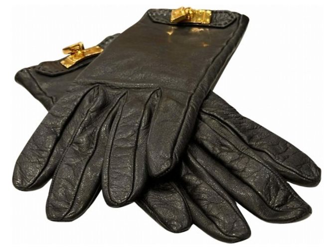 Guanti in pelle Kelly di Hermès per donne Nero - vista 3