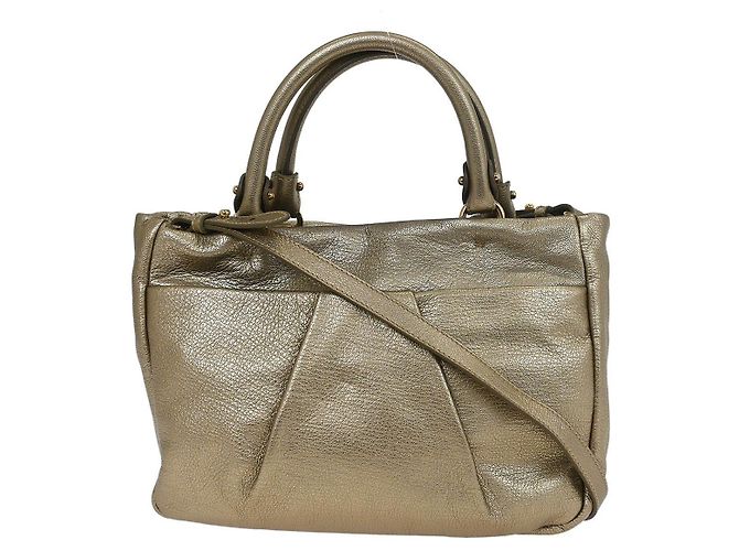 Salvatore Ferragamo Vala Leather D'oro - vista 2