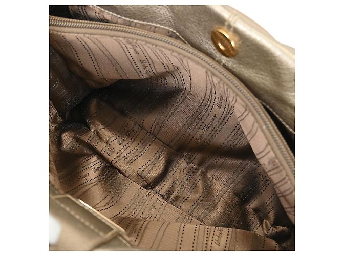 Salvatore Ferragamo Vala Leather D'oro - vista 3