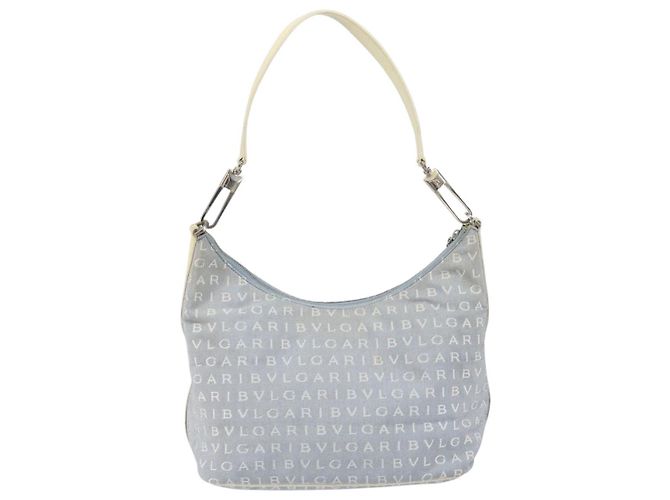 Bulgari Bvlgari Logomania Schultertasche aus Canvas mit Leder Blau - Ansicht 2