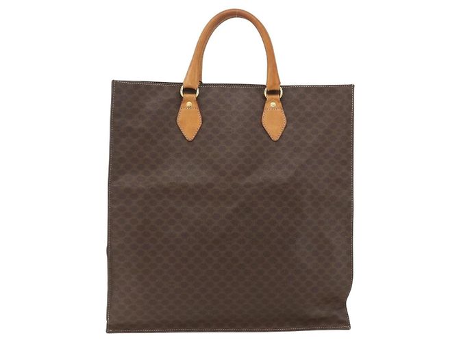 Céline Celine Vintage Macadam Tote Tasche aus Canvas Braun - Ansicht 2