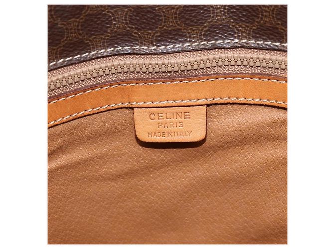 Céline Celine Vintage Macadam Tote Tasche aus Canvas Braun - Ansicht 6