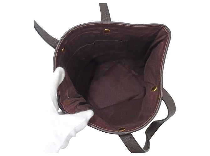 Borsa Hermès Kaba Chennai PM in pelle marrone dorato - vista 5