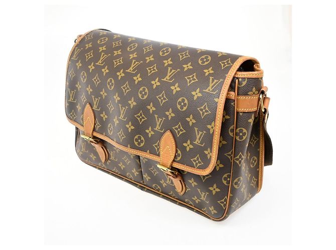 Gibeciere Borsa Messenger Gibecière Louis Vuitton in tela Monogram GM Marrone - vista 3