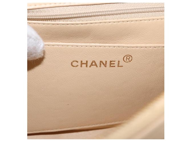 Chanel Vintage Classic Flap Backpack Quilted Lambskin Medium Beige - view 6