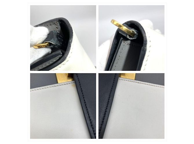 Multicolor Schultertasche PRADA Braun Weiß Mehrfarben - Ansicht 10