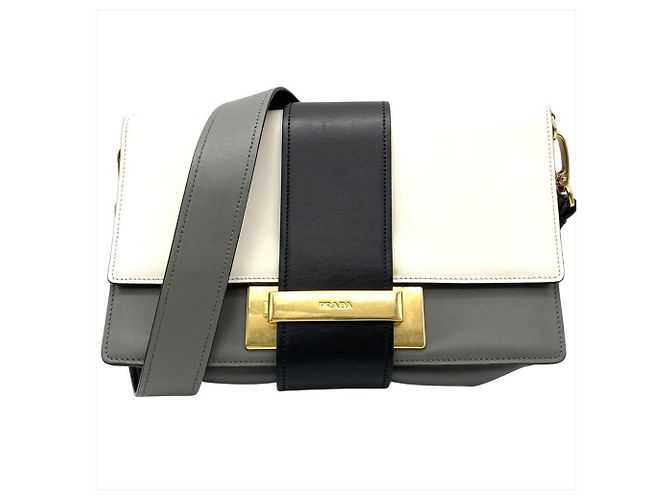 Multicolor Schultertasche PRADA Braun Weiß Mehrfarben - Ansicht 2