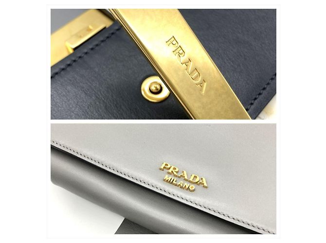 Multicolor Schultertasche PRADA Braun Weiß Mehrfarben - Ansicht 5