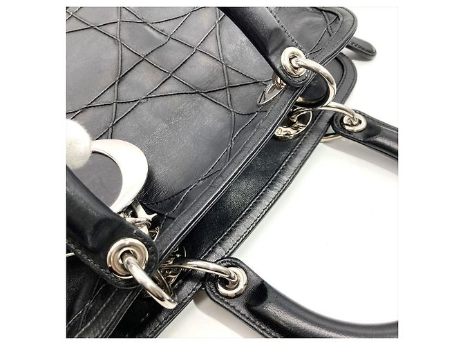 Borsa Lady Cannage di Christian Dior Nero - vista 12