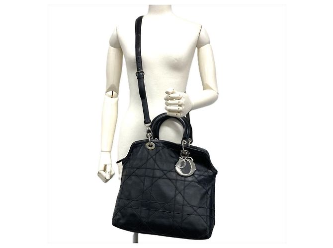 Borsa Lady Cannage di Christian Dior Nero - vista 15