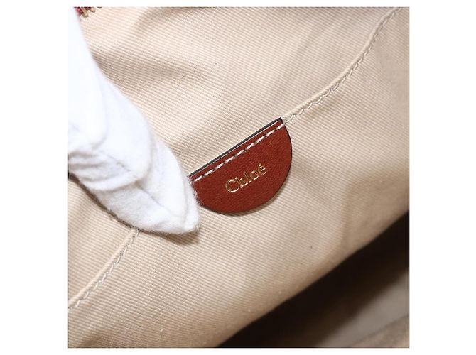 Chloé Borsa tote vintage in pelle Chloe Rosso - vista 6