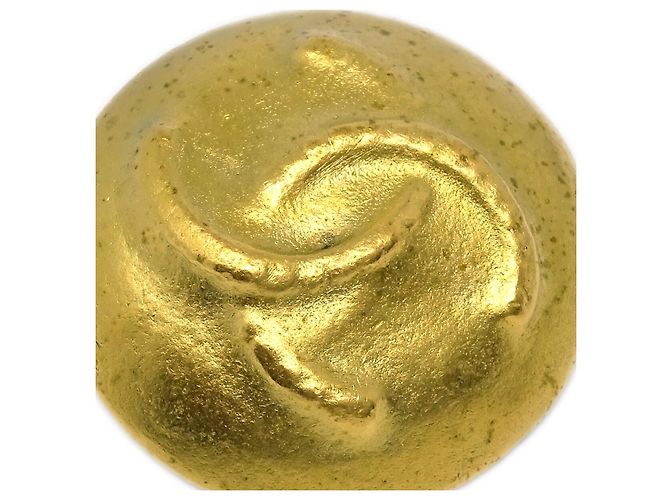 Chanel Vintage CC Round Clip-On Metal Small D'oro - vista 3